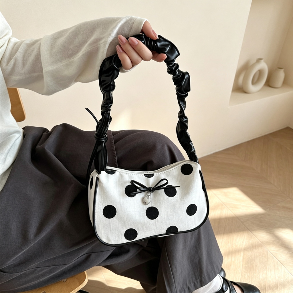 Korean Polka Dot Bow Shoulder Bag