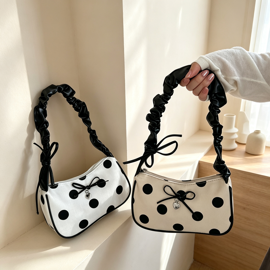 Korean Polka Dot Bow Shoulder Bag